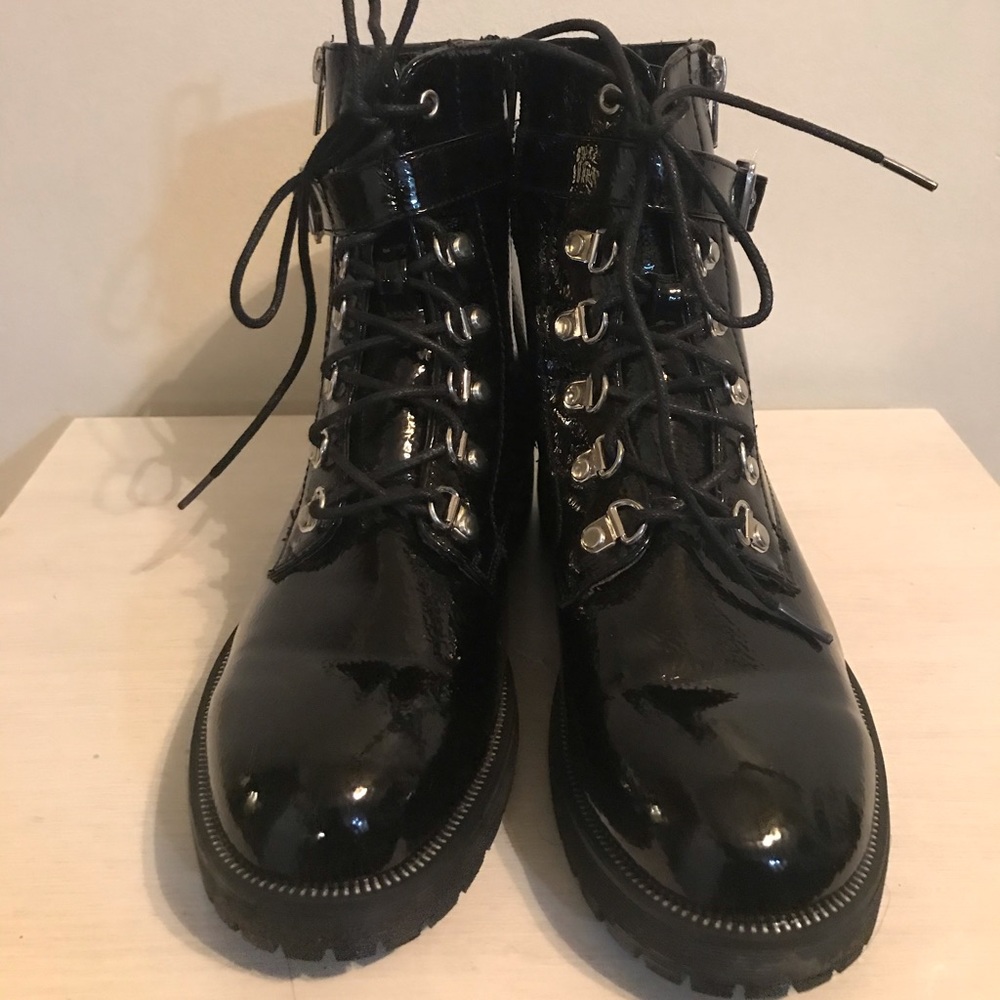 Patent leather boots